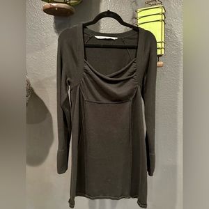 Athleta black long sleeve mini sweater dress LP